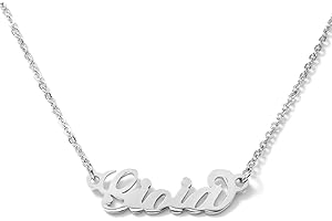 Colours & Beauty Collana Donna con Nome in Acciaio | Collana Personalizzata con Nome | Gioielli con nome: ciondoli personalizzati e Catenina Regolabile Sottile A Ovali