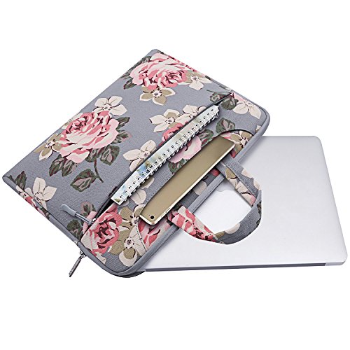 MOSISO Umh  ngetasche   Laptoptasche f  r 13-13 3 Zoll MacBook Pro  MacBook Air  Notebook Computer Segeltuch Gewebe Rosen Muster Beweglicher Notebookt