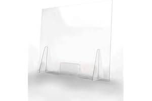 OGGETTANDO parafiato barriera protettiva parasputi separatore per banconi in plexiglass protezione da banco scrivania (L80xH75 foro 30x13)