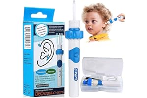 AUELEK Detergente per le orecchie,Aspiratore Elettrico per Cerume Sottovuoto, Pulitore Per Orecchie D'Orecchie Ear Wax Cleaner, Detergente per Cerume con 2 Teste in Sostituibili per adulti