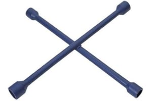 Draper 4-Way Wheel Nut Removal Wrench | Wheel Cross Brace 17mm/19mm/21mm/22mm | Automotive Mechanics Hand Tools | 36005, Blue