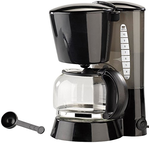 PEARL Kaffeemaschine KF-115 mit Mehrweg-Filter, 680 W, für 10 Tassen