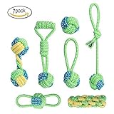 ZeWoo 7 PCS Jouets Tricot à Pet Rope Chew Toy Teaser Candy Color MolarTeether pour Chiens et Chats Accessoires pour Nettoyage de dents Molaires