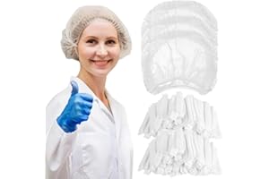 NHQZ Charlotte Hygiénique Jetable - Lot de 100 Charlottes Médicales Blanches, 52cm, Respirantes et Sans Latex | Protection Capillaire Professionnelle pour Cuisine, Médecine et Industrie Alimentaire