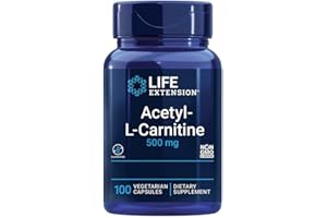 ‎LIFE EXTENSION Life Extension, Acetyl-L-Carnitin, 100 vegetarische Kapseln, 1000mg Acetyl-L-Carnitin je Dosis, Glutenfrei, Sojafrei, GMO frei, Geschmacksneutral