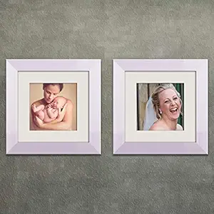 ArtzFolio Wall & Table Photo Frame D480 White 6x6inch;Set of 2 PCS with Mount