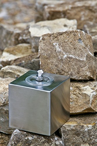 Exklusiv Öllampe quadratisch LAMPADA PIAZZA aus rostfreien gebürsteten Edelstahl 11x11x12cm L/B/H - 4