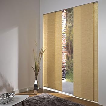 Flächenvorhang Wildseide Optik 60x245cm - Halbtransparente Schiebegardine Taupe