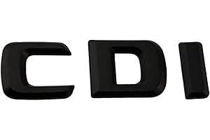 AUTOZOCO Emblème adhésif métallique CDI, badge CDI adapté pour partie arrière auto-adhésive, compatible avec Mercedes, autocollant CDI, adhésif CDI, plastique, noir finition brillante