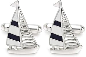 Mr.Van Boutons De Manchette Bateau à Voiles Plaqué Rhodium Pour Hommes Chemise Business Mariage Ou Comme Cadeau D'anniversaire