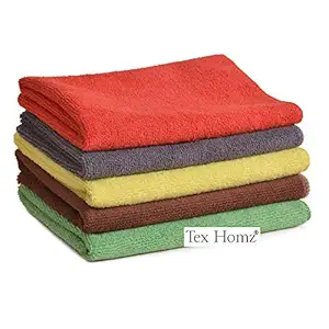 Tex homz Microfiber Car Cleaning Cloth Set of 4 for Detailing & Polishing 380 GSM, 40 cm x 40 cm, Muticolor