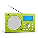Produktbild Auna IR-140 Wlan Internet Radio DAB / DAB+ Radio Radiowecker mit 2 Weckzeiten (AUX, USB, UKW-Tuner, RDS, Ladestation, Sleep-Timer, digital) grün-weiß