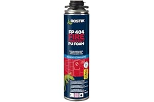 BOSTIK FP 404 FIRE PROTECT PU FOAM Rosa para Pistola, Espuma de Aislamiento de Poliuretano con Resistencia al Fuego hasta 240 Minutos, Aísla contra Humos y Gases, Resistencia Térmica, Bote 700 ml