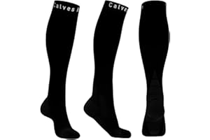 CALVES KELSON 2 paires de bas de contention gradués unisexes avec récupération accélérée pour les voyages, la course, les infirmières, les attelles du tibia et la grossesse Améliore l’endurance (Rose/Noir, L/XL)