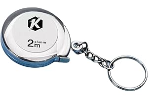 RIMIRICO 2M Tape Measure Keychain Mini Steel Retractable Tape Measure Keychain Portable Keyring Pull Ruler Measuring Tape (Silver)