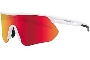 Queshark Gafas Ciclismo, 29g Ultraligeras | Anti-UV400 | Montura TR90 | Antideslizantes, Gafas Deportivas para Ciclismo, Running, Conducir, Golf y Deportes al aire libre
