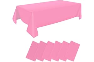Yilakla Table Cloth 6 Pack,137 x 274cm Plastic Birthday Table Cover,Waterproof Tablecloth for Christmas Wedding New Year Home Garden Party Table Decoration Supply pink