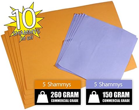 The Newest Original German Shammy - Chamois Value 50/50 Pack (10, Orange-Blue Commercial Grade)