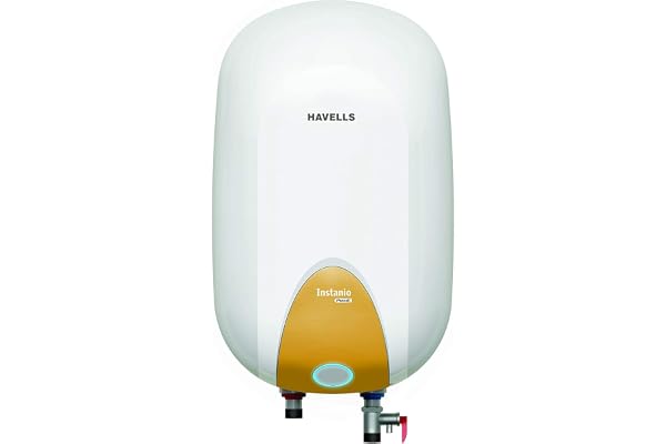 Havells Instanio Prime 25L Storage Water Heater(Geyser) Color Changing LED Ring Indicator, Feroglas Coated Tank Warranty: 5 Year on Tank,Protective Anode Rod,Heavy Duty Heating Element(White Mustard)