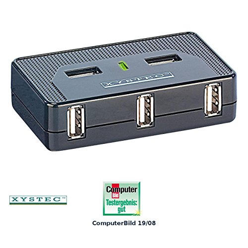 Xystec Aktiver USB-2.0-Hub mit 7 Ports, Netzteil