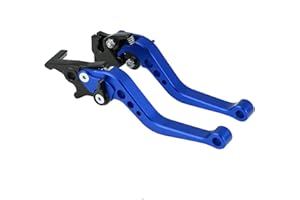KIMISS Leva freno universale per ciclomotore doppia leva freno motore, leve freno e frizione yzf 250 leve gz125 leva frizione snapback per motocross blue leve frizione blue manetas moto pit bike pie