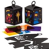 Cada kit incluye plantilla de farolillo de cartulina y celofán de colores No utilizar cerca de las llamas expuestas Instrucciones incluidas Necesita pegamento