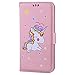 Produktbild iPhone 7 Plus / iPhone 8 Plus Hülle, Chreey (Unicorn) Niedlich [Regenbogen Einhorn] Glitzer Handyhülle Premium PU Leder Tasche Flip Wallet Cover mit Standfunktion Kartenfach Schutzhülle [Rosa]