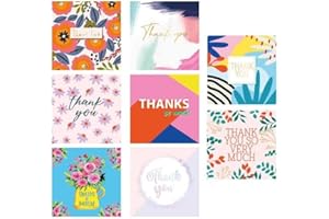 BARGAIN GATEWAY BG (4497) Just to Say Square Mixed Thank You Cards & Envelopes, Assorted Designs - Box of 8