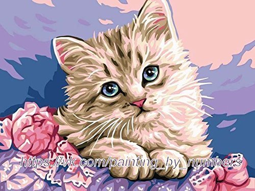 GMMH Diamond Painting Set Bild 14 x 18 Diamant Malerei Stickerei Handarbeit Basteln Mosaik Steine Katze