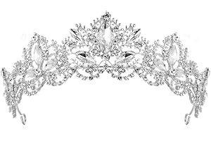 AZHOKTD Princess Crystal Tiara Queen Crown,Rhinestone Princess Hair Accessories Headband Gift for Women Girls Party Cosplay Birthday Wedding