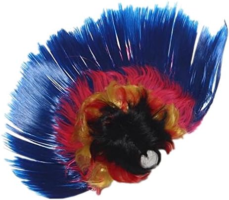 WINWINTOM Hallowmas Masquerade Punk Mohican Hairstyle Cockscomb Wig (Blue)