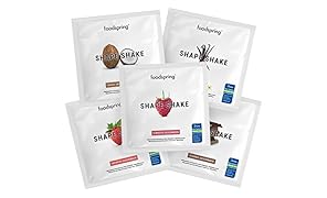 foodspring - Shape Shake monoporzione - 5 x 30g gusti diversi - Proteine per raggiungere la tua forma perfetta on the go da portare in viaggio o fuori casa - 67% di proteine del siero del latte