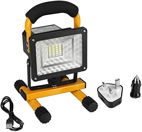 Stoog Outdoor Rechargeable Floodlight, Waterproof IP65 Camping Lights USB Portable LED Work Flood Lights (Yellow)