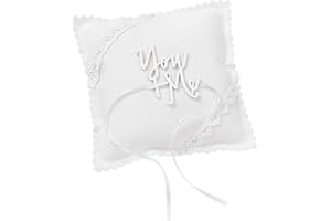 ‎MISS LOVELY Miss Lovely Ringkissen Hochzeit & Standesamt You + ME mit Spitze Traukissen für Ehe-Ringe in Leinen-Optik mit Satin-Schleife Hochzeitsdekoration Accessoires & Zubehör (Creme & Weiß)