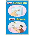 SES05E | TeachingNest | Switch off before you correct | English | 33x48 cm | Electrical Safety Poster | Industrial Safety Posters | Wall Sticking [Poster] teachingnest; Industrial Safety Posters and Electrical Safety Posters