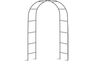 Elito Home & Garden® Black Metal Garden Arch Steel Frame Garden Arch | For Climbing Plants, Roses, Indoor & Outdoor, Backyard, Lawn, Patio, Courtyard, Weddings, Party Decorations (Black Arch)