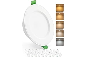 HOMEOW Set med 20 infällda spotlights LED 230 V 7 W, 80 mm – 100 mm hålstorlek LED spot varmgul varm vit neutral vit dagsljus