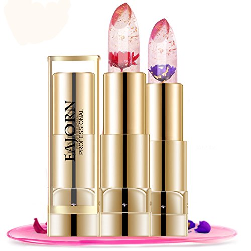 Wasserdicht Jelly Lippenstift, NNIUK Lippenstifte Flower Beauty Make-up anhaltendes Finish Lip Gloss - 3