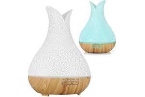BOT BY BLUEROAD BOT diffusore di aromi elettrico per oli essenziali con Alexa e Google Home. 4 in 1 lampada profumata decorativa, purificatore d'aria e umidificatore (legno scuro)