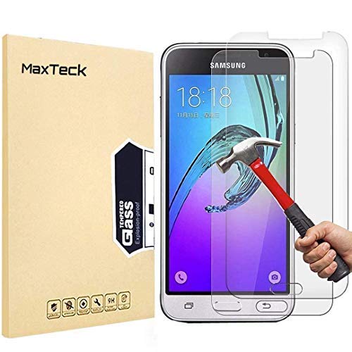 Protector de pantalla J3 2016, MaxTeck 0,26 mm 9H. Protector de pantalla de vidrio templado con película anti-añicos para Samsung Galaxy J3 2016. 3 unidades