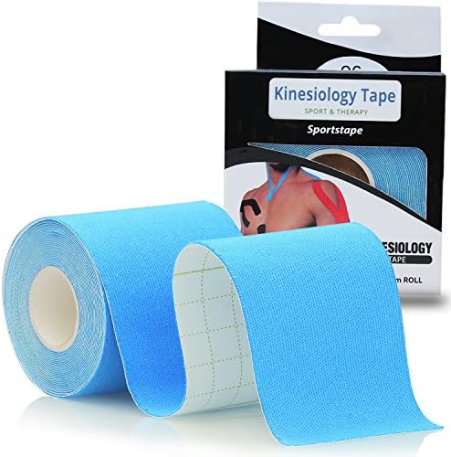 Sports Kinesiology Tape - Medical Stain Injury Pain Adhesive Performance - Latex Free FDA / CE Apporved - Superior Waterproof Breathable Allergy Resistant Technology - Elastic Roll for Joint And Muscle Support Aid Reduce Fatigue Recover Faster - 5cm x 5m wrap Ideal for Elbow Wrist Back Shoulder Ankle &amp; Neck – Available in Pink and Blue