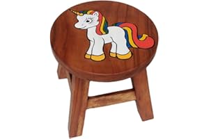 Collumino Child Seat Solid Wood Stool for Kids ~ Small Chair for Children (Magical Unicorn)