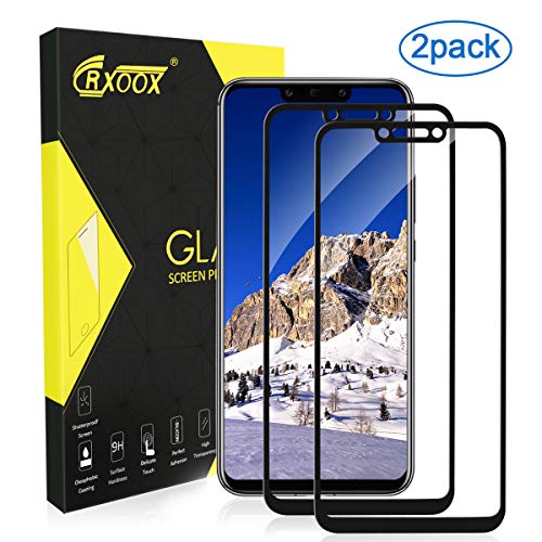 CRXOOX [2-Pack Protector Pantalla Huawei Mate 20 Lite, [2.5d Borde Redondo] [9H Dureza] [Alta Definicion] Cristal Templado Vidrio Templado,Negro