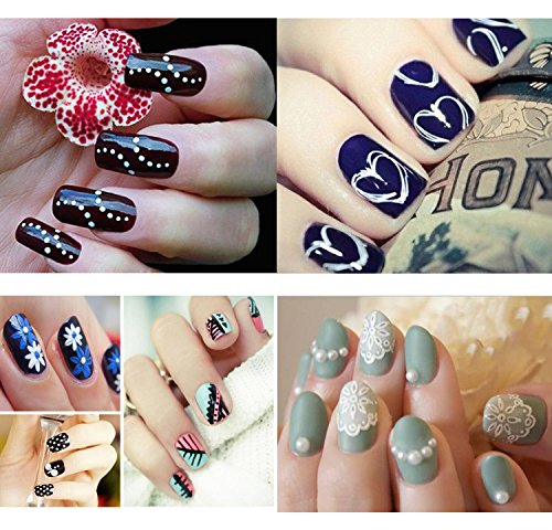 ZeWoo 12 Farben 3D Nageldesign-Lackstifte Nagel Maniküre / Pediküre Nagel Kunst Feder Stifte Set für Nagel Kunst Salon DIY - 6