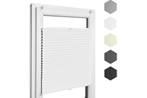 ‎HOME-VISION Home-Vision® Premium Doppelplissee Wabenplissee ohne Bohren mit Klemmfix (Weiß-Weiß, B65cm x H120cm) Modern Klemmfix Blickdicht Plissee Sonnenschutz Hitzeschutz Jalousie für Fenster Thermo