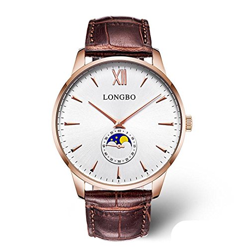 Liyongdong Multifunctional Waterproof Quartz Leather Strap Casual Male Non-Automatic Mechanical Watch , A