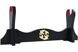 Z-fiber Supporto per Spada Supporto per Katana Imbottito in Velluto Giapponese Supporto per espositore per Samurai Tanto Sword Yin e Yang (1 Tier)