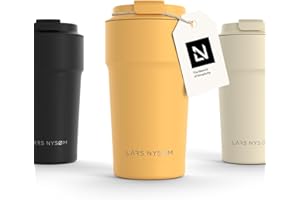 LARS NYSØM Kubek termiczny do kawy na wynos 500ml | Kubek podróżny 0,5 litra z izolacją | Szczelny kubeczek termiczny ze stali nierdzewnej do kawy i herbaty w podróży (Mustard Yellow, 500ml)