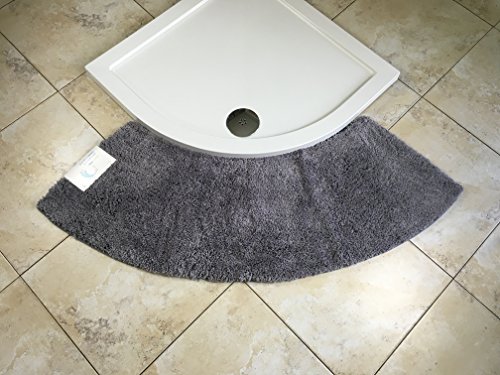 Cazsplash Duschvorleger, groß, Kurvenform, passend für Quadrant-Duschen, in verschiedenen Farben erhältlich grau