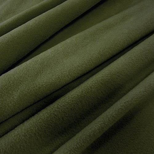 Stoff Meterware Fleece Polar – Fleece weich kuschelig oliv army grün Kleiderstoff - 2